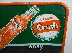 Vintage Orange Crush Cola 27 X 19 Soda Pop Bottle Cap Tin Menu Sign Rare