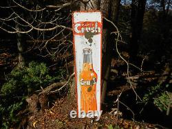 Vintage Orange Crush Cola 35 X 8 Soda Bottle Store Advertising Tin Sign Rare
