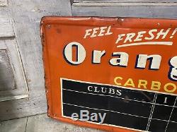 Vintage Orange Crush Embossed Score Board Tin Metal Sign October 1939 Baseball