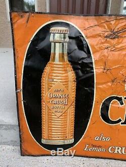 Vintage Orange Crush Sign Tin Embossed Advertising Sign Orange Crush