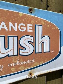 Vintage Orange Crush Soda General Store Advertising Gas Oil Tin Tacker RARE Sign