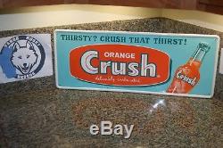 Vintage Orange Crush Soda Tin Sign Thirsty Crush That Thirst Store Display