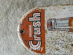 Vintage Orange Crush Tin Sign Advertising Thermometer