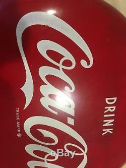 Vintage Original 16 Drink Coca Cola Tin Soda Button Sign