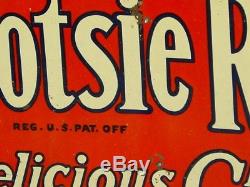 Vintage Original 1920's Tootsie Rolls Candy Tin Sign, Donaldson Art KY