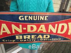 Vintage Original 1926 Genuine Pan-dandy Bread Advertising Sign Tin Tacker Nos