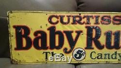 Vintage Original 1930's Baby Ruth Candy Bar not Soda Tin Metal Embossed Sign