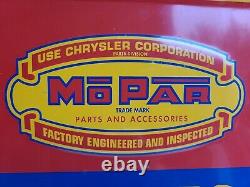 Vintage Original 1950's 60's Mopar Sign Parts and Accesories Embossed Tin Sign