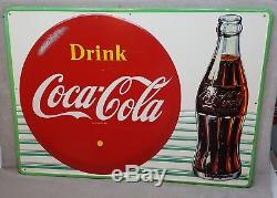 Vintage Original 1959 Canadian Coca-Cola Tin Advertising Sign pictures Bottle