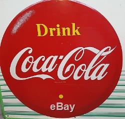 Vintage Original 1959 Canadian Coca-Cola Tin Advertising Sign pictures Bottle