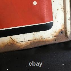 Vintage Original 1964 SEVEN UP 7Up Embossed Soda Metal Tin Sign Stout 17.5x19.5