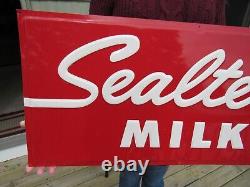 Vintage Original 1966 Sealtest Milk Embossed Tin Tacker Dairy Sign N. O. S Rare