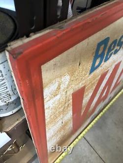 Vintage Original 70 Valvoline Motor Oil Tin Metal Self Framed Sign Gas Station