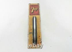 Vintage Original 7 UP Door Handle Pull Tin Metal Advertising Sign Soda Pop