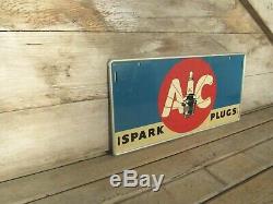 Vintage Original AC Spark Plugs Tin Advertising Sign