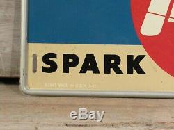 Vintage Original AC Spark Plugs Tin Advertising Sign