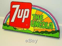 Vintage Original Advertising 7 Up Sign, Pop Soda, Tin Stout 1-71