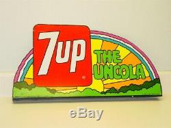 Vintage Original Advertising 7 Up Sign, Pop Soda, Tin Stout 1-71