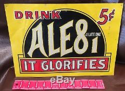 Vintage Original Ale-8-1 IT GLORIFIES tin sign Ale 8 1 Ale-8-one VG+