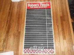 Vintage Original BOLSONS FEEDS Advertising Tin Chalkboard SIGN FARM AG SEED