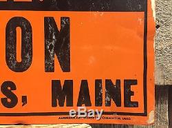 Vintage Original BURKS PUMPS Maine Tin Embossed American Art Works Sign