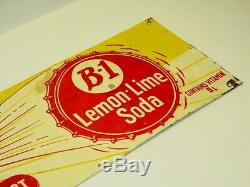 Vintage Original B-1 Lemon Lime Soda, Tin Sign, Pop Advertising