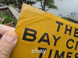 Vintage Original Bay City Times Newspaper Tin Tacker Sign Bay City MI