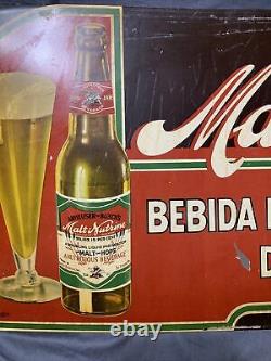 Vintage Original Budweiser Beer Malt-Nutrine Breweriana Tin Sign 23.5 x 10.75