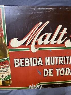 Vintage Original Budweiser Beer Malt-Nutrine Breweriana Tin Sign 23.5 x 10.75