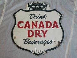 Vintage Original Canada Dry Tin Crest Shield Advertising Sign C-1619 AAW