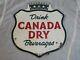 Vintage Original Canada Dry Tin Crest Shield Advertising Sign C-1619 Aaw