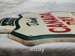 Vintage Original Canada Dry Tin Crest Shield Advertising Sign C-1619 AAW