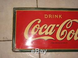 Vintage Original Coca Cola Coke Tin Sign, A M 52, Drink Coca Cola