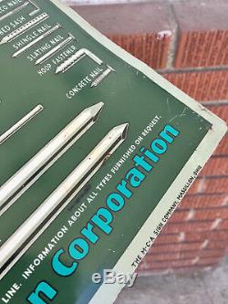 Vintage Original Colorado Fuel & Iron Corp. C F & I Nails Chart Tin Litho Sign