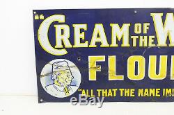 Vintage Original Cream of the West Flour Tin Sign Advertising Toronto Metal