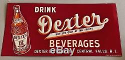 Vintage Original DEXTER Beverages Tin Sign Soda Rhode Island