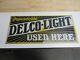 Vintage Original Delco Light Embossed Tin Advertising Sign Used Rare