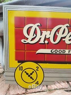 Vintage Original Dr Pepper Brick 10 2 4 Soda Pop Flange Painted Tin Sign