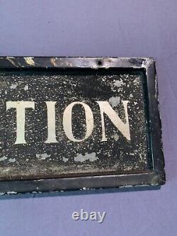 Vintage Original Early Smaltz Reflective Metal Frame Tin Rare Information Sign