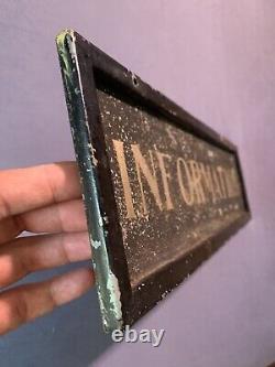 Vintage Original Early Smaltz Reflective Metal Frame Tin Rare Information Sign