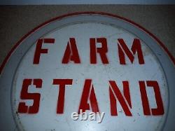 Vintage Original Farm Stand Metal Tin Tray Painted Sign Produce Fruit Vegetable