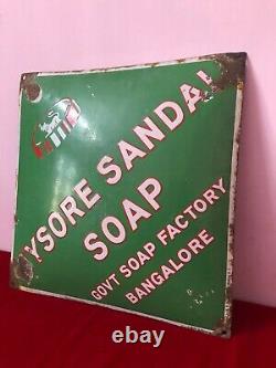 Vintage Original Germany Mysore Soap Advt Tin Enamel Porcelain Sign Board D58