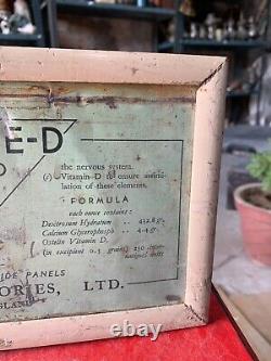 Vintage Original Glaxo Glucose-D Advertisement Litho Tin Sign Wooden Framed