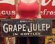 Vintage Original Grape Julep Soda Pop Metal Embossed Tin Sign Girl