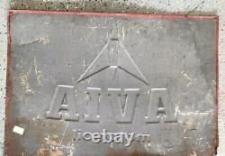 Vintage Original Heavy Tin Embossed Avia Motor Oil Sign Aviation
