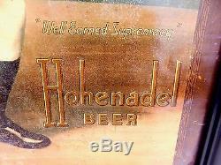 Vintage Original Hohenadel Beer Framed Tin Advertising Sign J. L. Sullivan Boxing