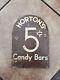 Vintage Original Horton's 5 Cent Candy Bars Tin Painted Sign