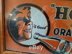 Vintage Original Howdy Orange Drink Soda Pop Embossed Tin Tacker Sign