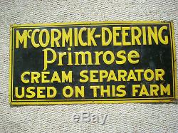 Vintage Original IH Farmall Mccormick Deering Cream Separator Embossed Tin Sign