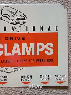 Vintage Original IH Farmall Mccormick Deering International Hose Clamps Tin Sign